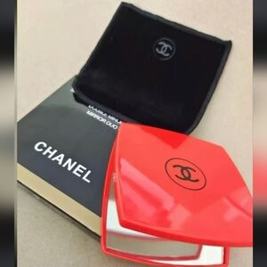 Chanel Black Double Mirror Red Laquer